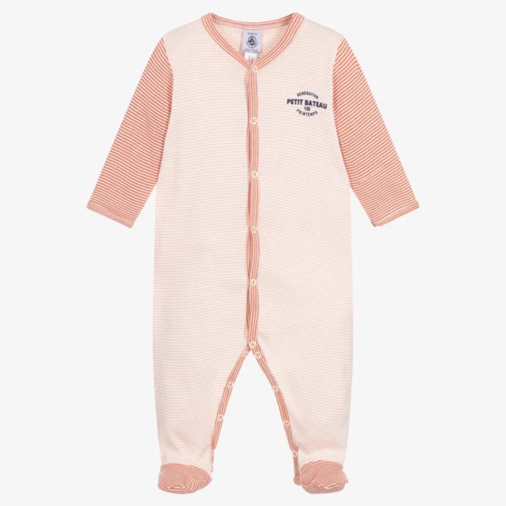 SOLD Petit Bateau Baby Boy Striped Footed Pajamas 6M